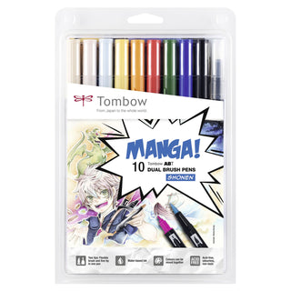 ABT Dual Brush Pens - Set of 10 Shonen Manga colours
