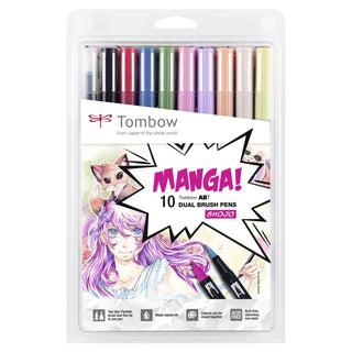 ABT Dual Brush Pens - Set of 10 Shojo Manga colours