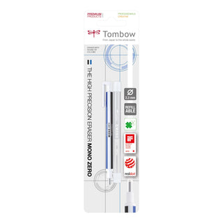MONO zero Classic Eraser - Round Tip - White/Blue/Black