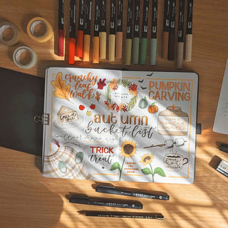 Create an Autumn Bucket List with ABT Dual Brush Pens