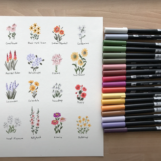 How to draw flowers with Tombow ABT Dual Brush Pens