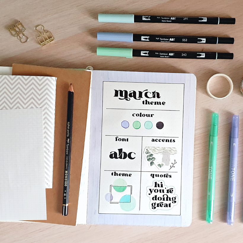 How to create a monthly bullet journal theme – Tombow UK