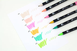 ABT Dual Brush Pens - Set of 6 Gardening Kawaii
