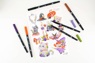 ABT Dual Brush Pens - Set of 6 Mystery Kawaii