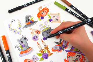 ABT Dual Brush Pens - Set of 6 Mystery Kawaii