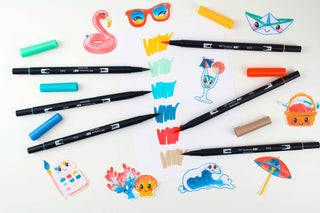 ABT Dual Brush Pens - Set of 6 Sunny Kawaii