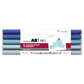 ABT PRO Dual Alcohol-Based Marker Pens - Set of 5 Blue Colours