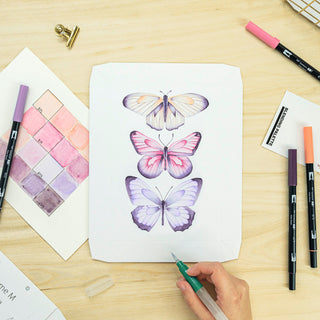 Watercolouring Canvas Set - Elegant Butterflies