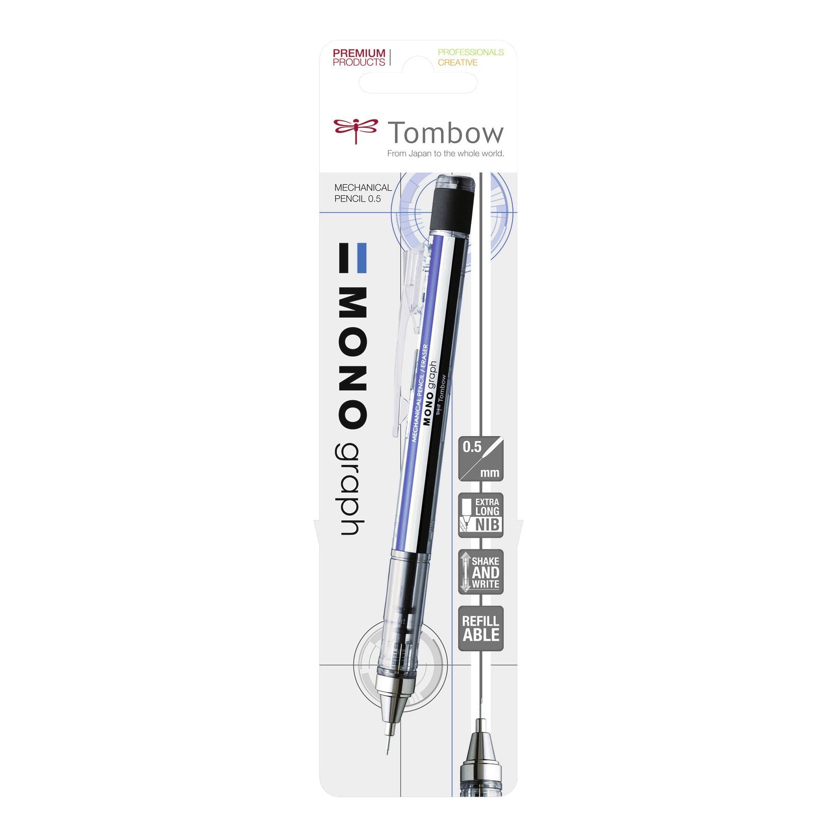 MONO Graph Blue/White/Black | Mechanical Pencils | Tombow – Tombow UK