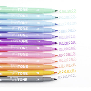 TwinTone Dual-Tip Markers - Set of 12 Pastel Colours