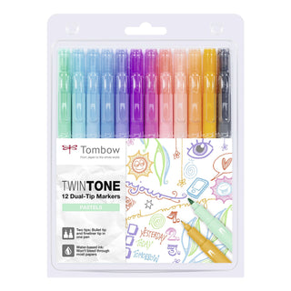 TwinTone Dual-Tip Markers - Set of 12 Pastel Colours