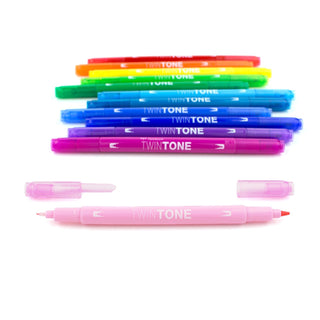 TwinTone Dual-Tip Markers - Set of 12 Rainbow Colours