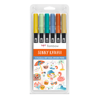 ABT Dual Brush Pens - Set of 6 Sunny Kawaii